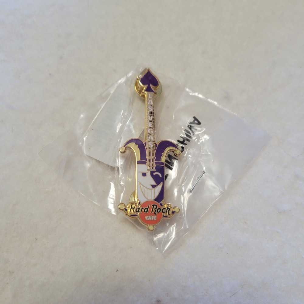 Hard Rock Cafe Las Vegas Nevada Joker Of Spades Enamel Guitar Pin